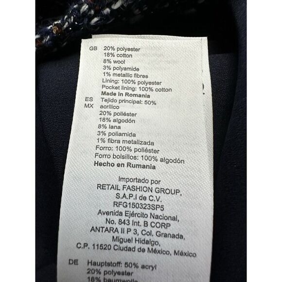 Sandro Double-breasted Bouclé-tweed Mini Dress in Black sz 38 M - Picture 14 of 16